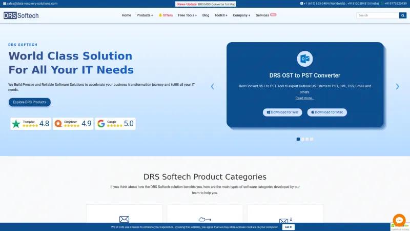 Homepage of DRS BKF Recovery Tool