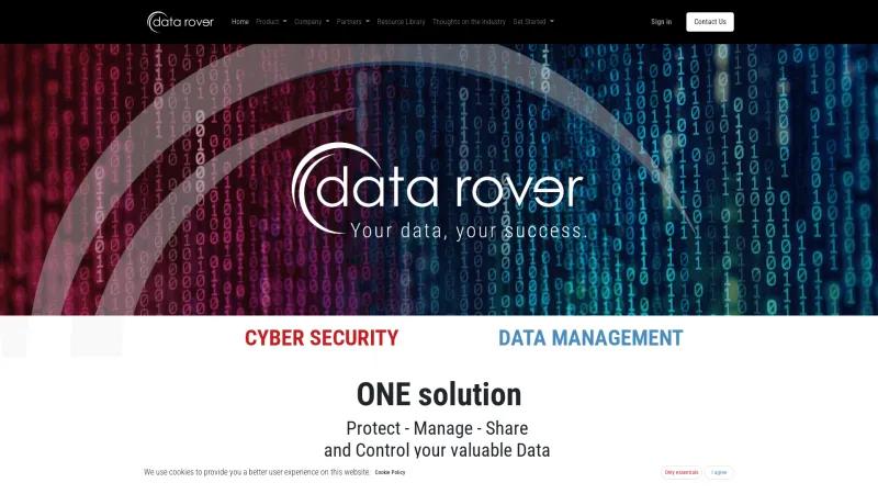 Homepage of Data Rover