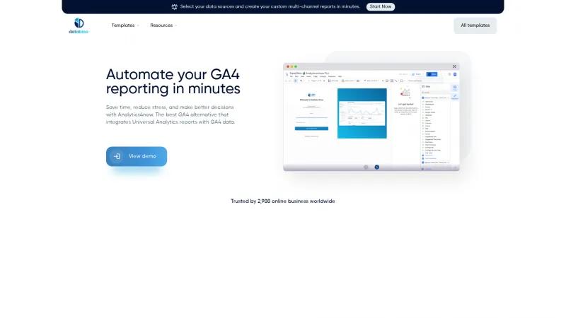 Homepage of Analytics4now