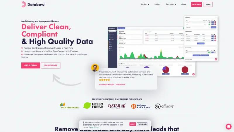 Homepage of Databowl