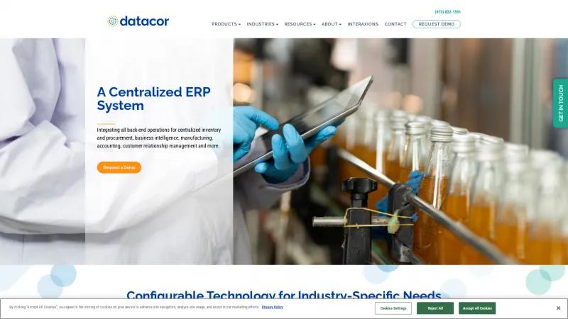 Homepage of Datacor ERP