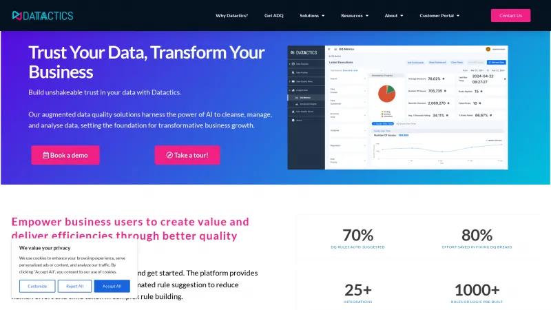 Homepage of Datactics