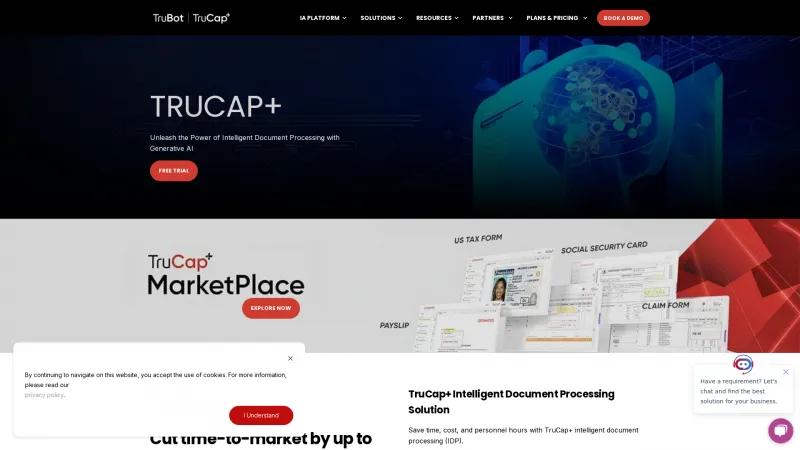 Homepage of Datamatics TruCap+