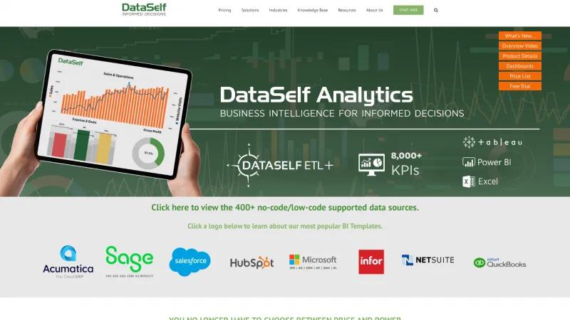 Homepage of DataSelf