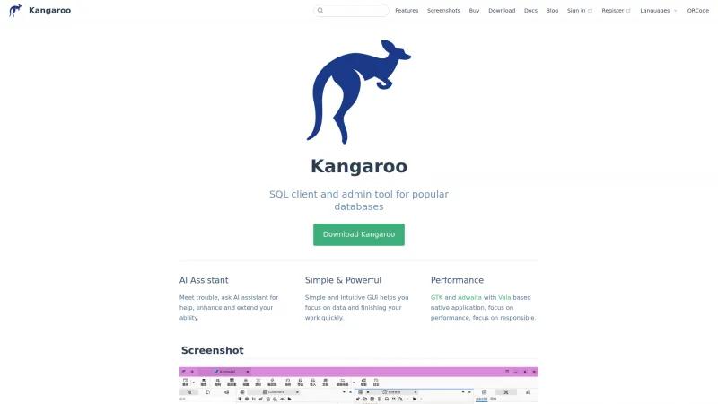 Homepage of Kangaroo