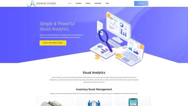 Homepage of Dataviz Studio