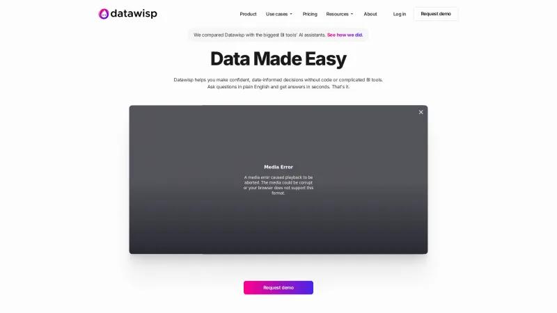 Homepage of Datawisp