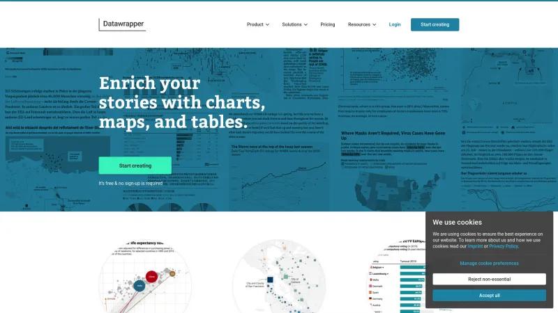 Homepage of Datawrapper