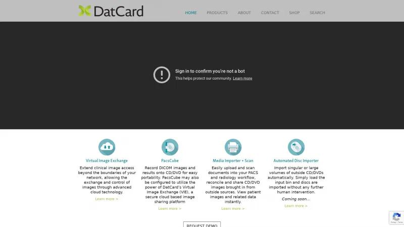 Homepage of DatCard