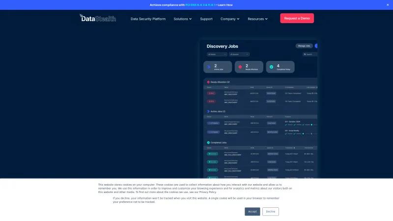 Homepage of DataStealth