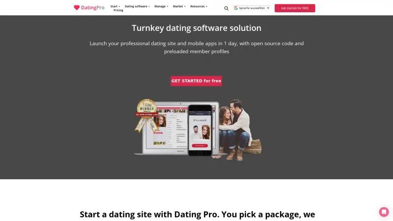 Homepage of PG Dating Pro