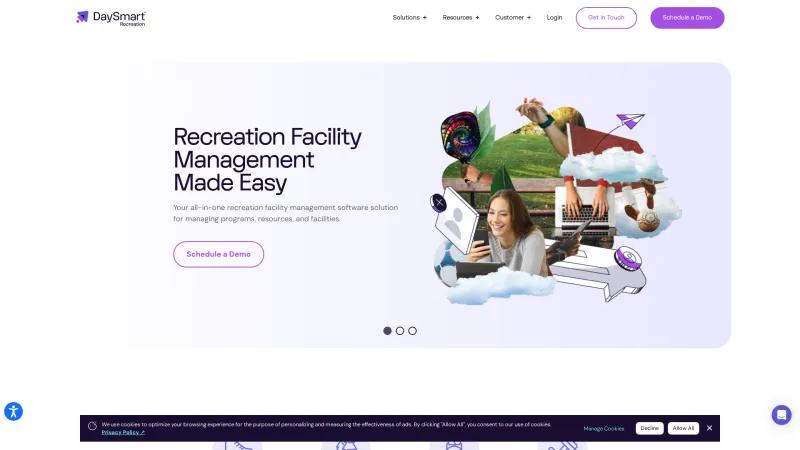 Homepage of DaySmart Recreation