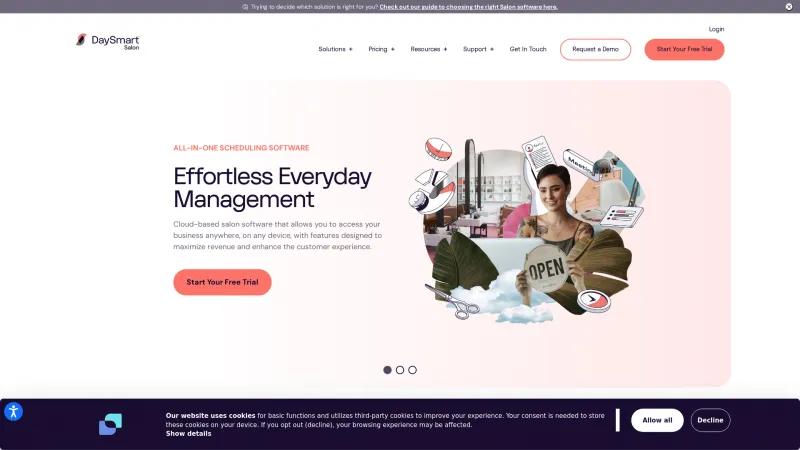 Homepage of DaySmart Salon