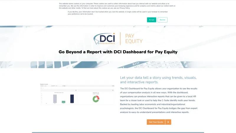 Homepage of DCI Dashboard for Pay Equity