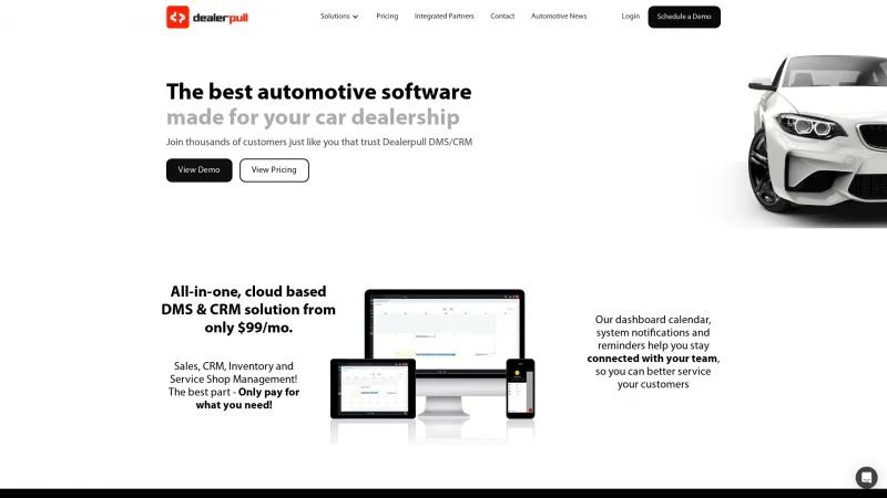 Homepage of Dealerpull DMS CRM