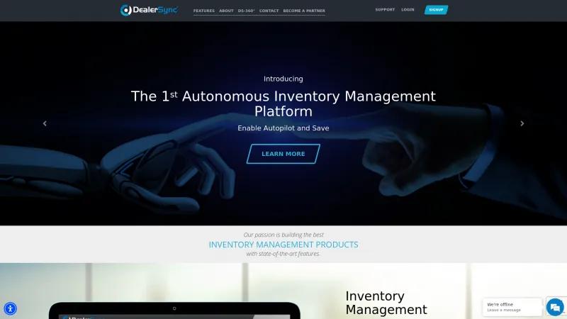 Homepage of DealerSync