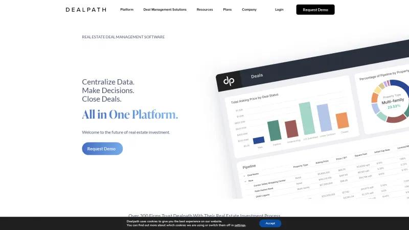 Homepage of Dealpath