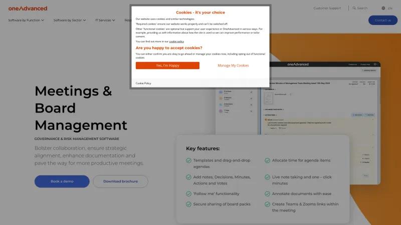 Enhance Governance and Collaboration with OneAdvanced's Meetings & Board Management Software Homepage of Decision Time Meetings