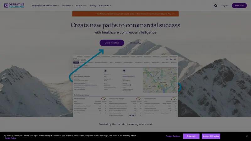 Homepage of Definitive Healthcare