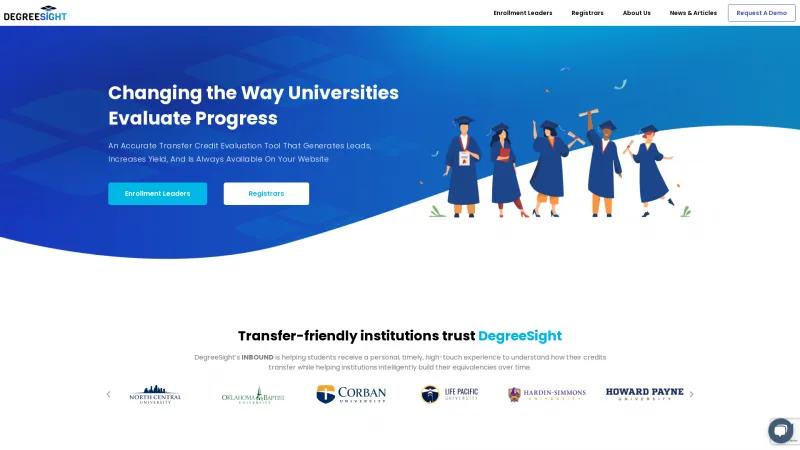 Homepage of DegreeSight