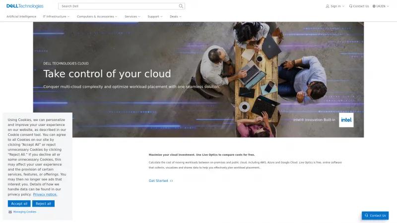 Homepage of Dell Technologies Cloud