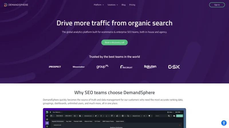 Homepage of DemandSphere