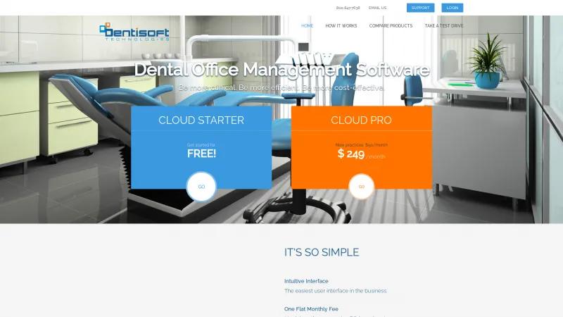 Homepage of Dentisoft Office