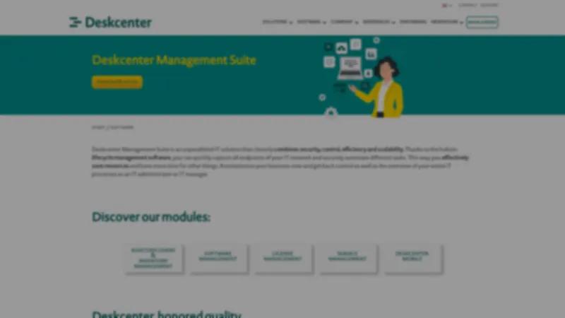 Homepage of Deskcenter Management Suite