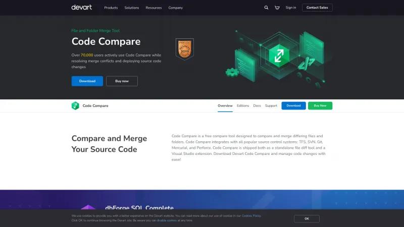 Homepage of Code Compare