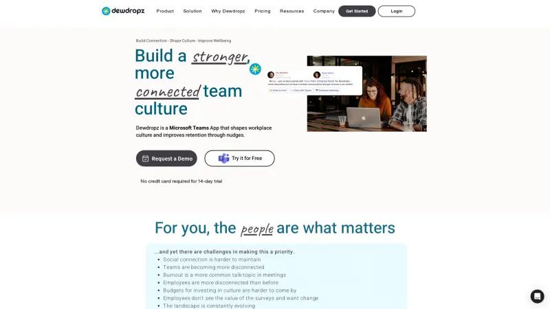 Homepage of Dewdropz