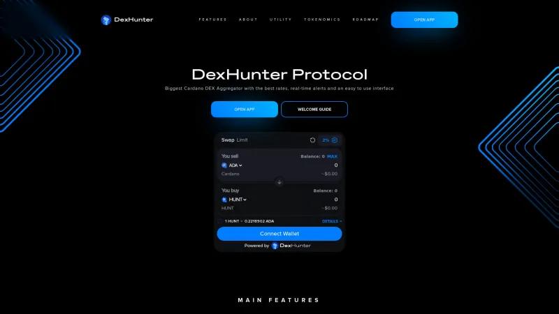 Homepage of DexHunter