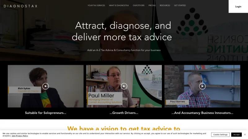 Homepage of Diagnostax