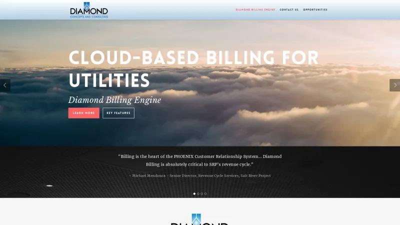 Homepage of Diamond Billing Engine