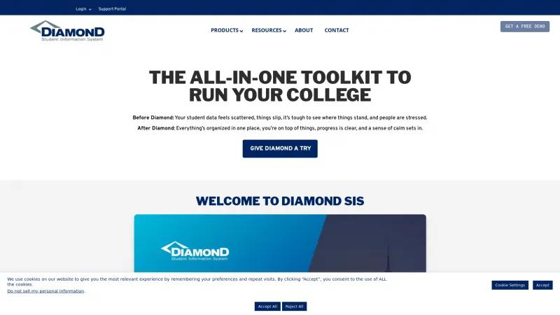 Homepage of Diamond SIS