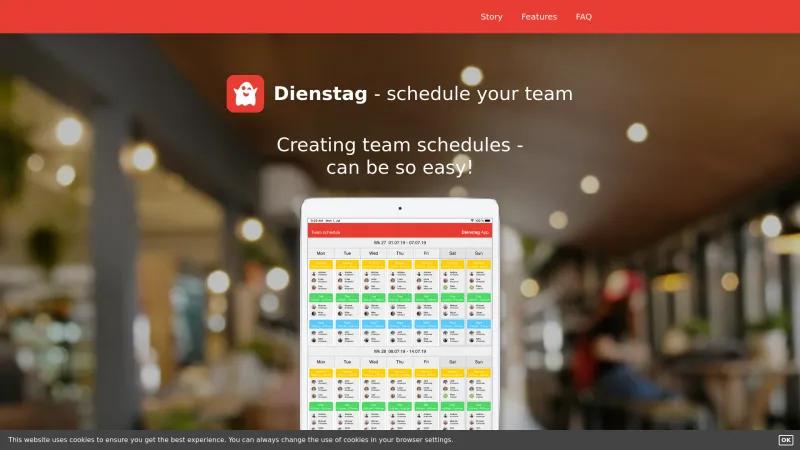 Homepage of Dienstag