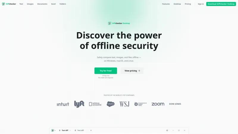 Homepage of Diffchecker