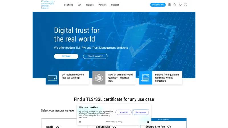 Homepage of DigiCert ONE