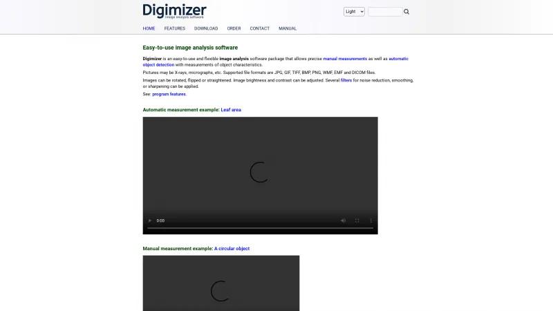 Homepage of Digimizer