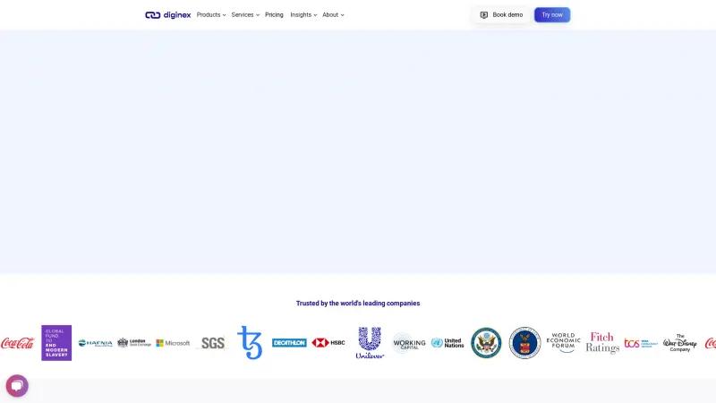 Homepage of Diginex