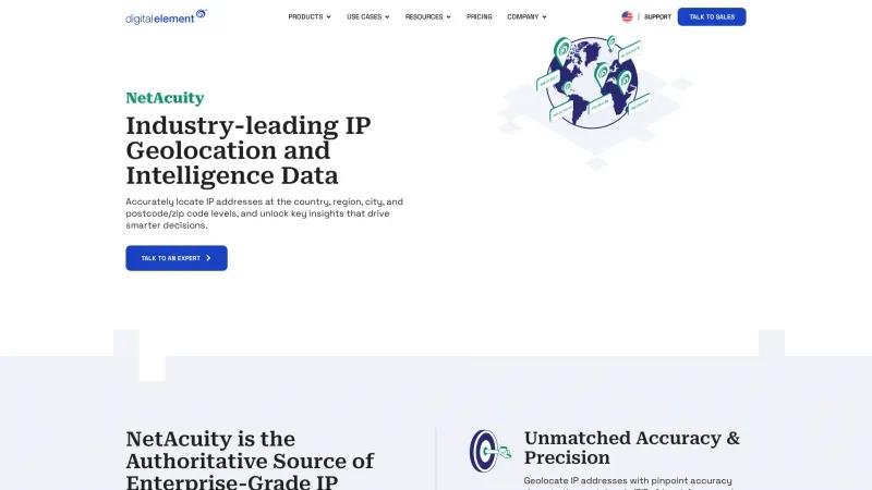 Homepage of NetAcuity