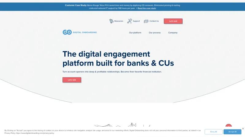 Homepage of Digital Onboarding