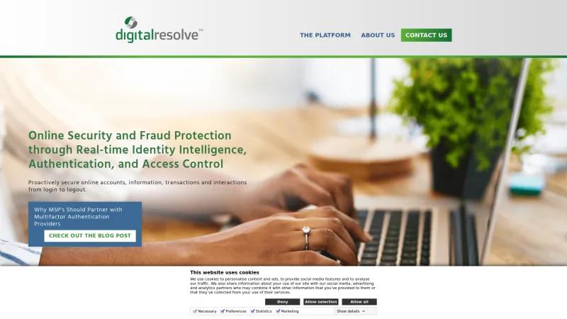 Homepage of Digital Resolve