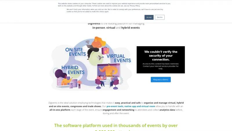 Homepage of Digivents