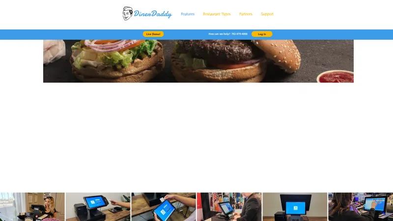 Homepage of DinerDaddy