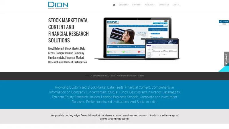 Homepage of Dion Insight