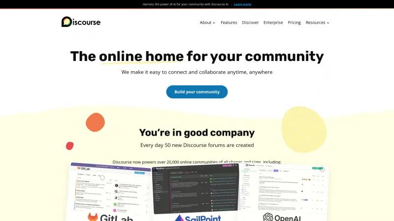 Homepage of Discourse