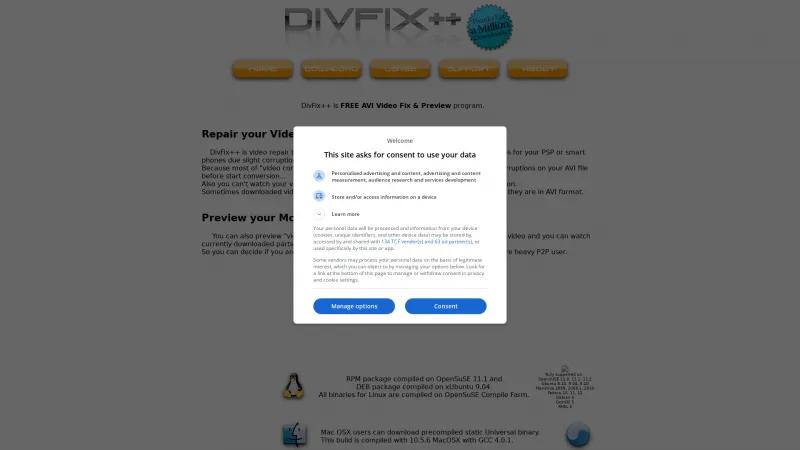 Homepage of DivFix++