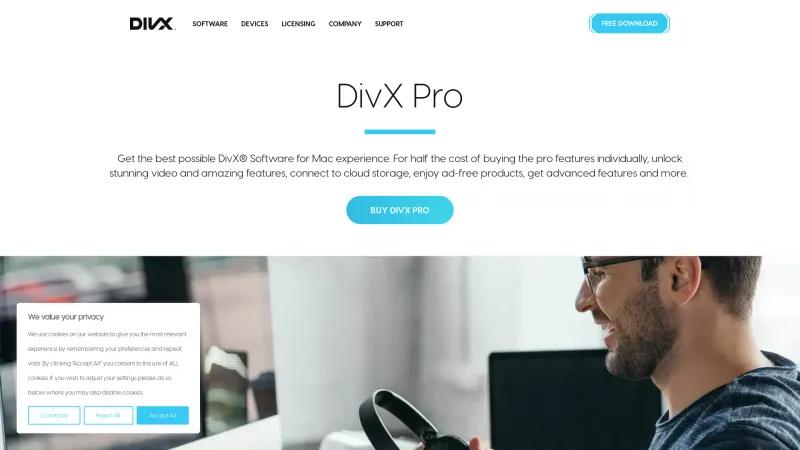 Homepage of DivX Pro