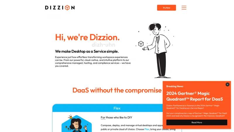 Homepage of Dizzion