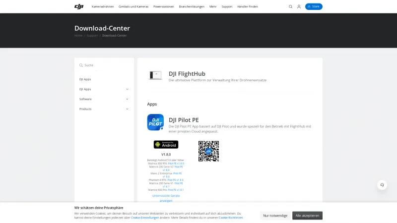 Homepage of DJI Flighthub
